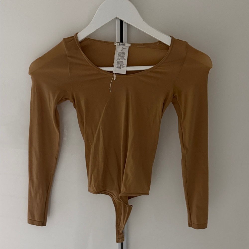 Wolford Tan Long Sleeve Bodysuit
